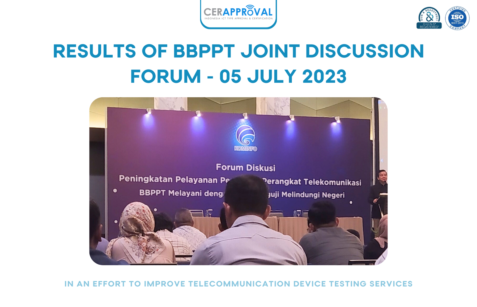 SDPPI PLANS TO REQUIRE THE RESULTS OF THE SAR TEST, HERE ARE THE RESULTS OF THE DISCUSSION FORUM WITH BBPPT