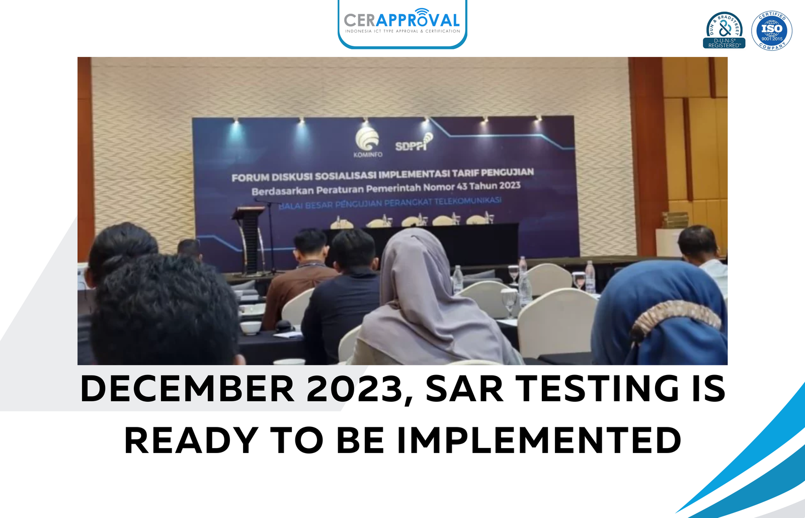 DECEMBER 2023, SAR TESTING IS READY TO BE IMPLEMENTED