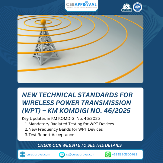 New Technical Standards for Wireless Power Transmission (WPT) – KM KOMDIGI No. 46/2025